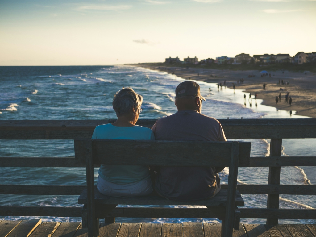 old couple by the sea